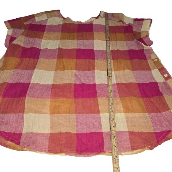 Isabella Sinclair Womens Large Top patchwork Plaid Colorful Boho Chic Casual - Picture 6 of 10